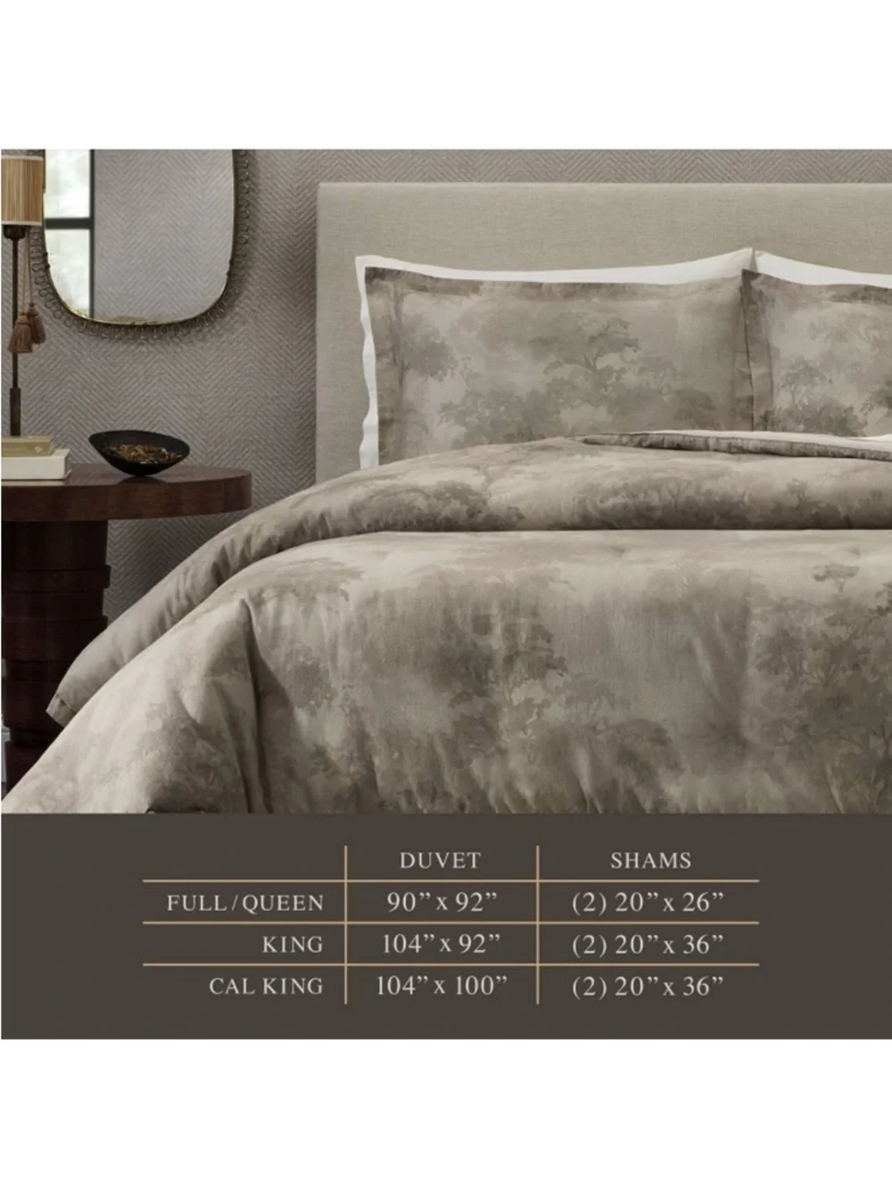 Jeremiah Brent Home - 3pc Full/Queen duvet set 'Walk in the Woods’ New